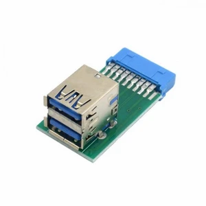 Vszerda Vertical Dual USB 3.0 A Type Female to Motherboard 20 Pin Box Header Slot Adapter PCBA Vszerda Vertical Dual USB 3.0 A Type Female to Motherboard 20 Pin Box Header Slot Adapter PCBA