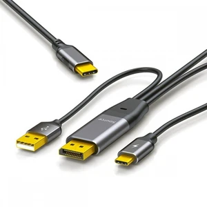 Vszerda Reversed Displayport Source to Type C USB-C Touch Screen Displays Male 4K HDTV Cable for Laptop Monitor 2.0m Vszerda Reversed Displayport Source to Type C USB-C Touch Screen Displays Male 4K HDTV Cable for Laptop Monitor 2.0m