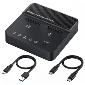 Vszerda NVME M.2 NGFF M-Key Cloner Dual-Bay to Type-C USB-C One-Click Offline Clone Backup Enclosure 20Gbps Hyper Vertical Duplicator Vszerda NVME M.2 NGFF M-Key Cloner Dual-Bay to Type-C USB-C One-Click Offline Clone Backup Enclosure 20Gbps Hyper Vertical Duplicator