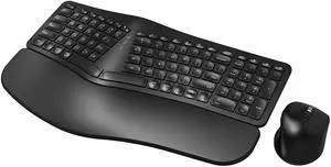 MK960 Ergonomic Wireless Keyboard Mouse Combo, Bluetooth/2.4G Split Design Keyboard with Palm Rest and 4 Level DPI Adjustable Wireless Mouse Multi-Device, Rechargeable, for Windows/Mac/Android