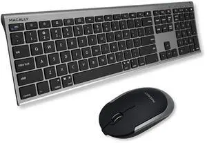 Premium Bluetooth Keyboard and Mouse for Mac | Compatible Wireless Apple Keyboard and Mouse Combo (110 Keys Multi-Device Rechargeable) for MacBook Pro/Air and iMac - Space Gray