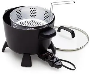 8-Quart Big Kettle, Steamer and Deep Fryer Multi-Cooker, Black