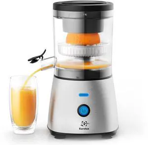Electric Citrus Juicer Stainless Steel | Premium Hands-Free One-Touch Orange Juice Squeezer for Oranges, Lemons, and Limes | Quiet Operation, Easy to Clean, Countertop Small Kitchen Appliance