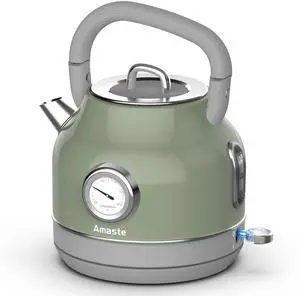Electric Kettle, Retro Electric Tea Kettle with Thermometer, 57 Oz Hot Water Kettle for Coffee & Tea, 304 Stainless Steel, 1500W Fast Boiling, Auto Shut-Off & Boil Dry Protection, Matcha Green Electric Kettle, Retro Electric Tea Kettle with Thermometer, 57 Oz Hot Water Kettle for Coffee & Tea, 304 Stainless Steel, 1500W Fast Boiling, Auto Shut-Off & Boil Dry Protection, Matcha Green