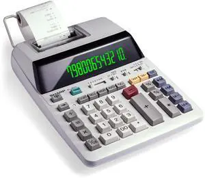 EL-1801V Ink Printing Calculator, 12-Digit LCD, AC Powered, Off-White, Ideal for Business & Office Use, Easy-to-Read Display & Durable Design