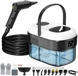 Pressurized Steam Cleaner, 3-Level Adjustable Handheld Steamer Cleaning for Home, 15s Fast Heat-Up & 47.3oz Tank, 2500W Multi-Surface Portable Steamer for Floor/Grout/Car/Kitchen & Bathroom