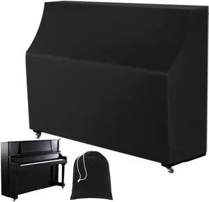 Upright Piano Keyboard Dust Cover, Stretchy Music Dirt Proof Keyboard Cover With Durable Elastic & Cord Lock Must Have Piano Accessories