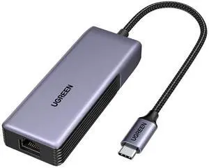 USB C to Ethernet Adapter 5Gb, Ethernet Adapter for Laptop, Aluminum with Thermal Design, Type C (Thunderbolt 5/4/3 Compatible) to RJ45 Network LAN Internet, Compatible for MacBook Air/Pro, XPS