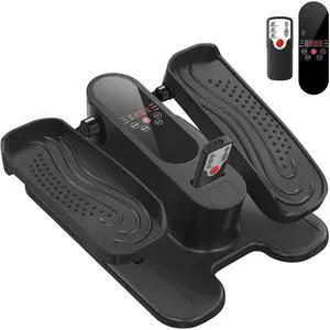 Under Desk Elliptical Machine, Mini Ellipse Leg Exerciser Electric Seated Pedal Fully Assembled Quiet Compact for Seniors Portable Stepper with Remote Control for Home