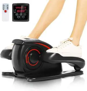 Under Desk Elliptical Machine - Quiet Pedal Exerciser for Seniors, Office & Home, Low-Impact Seated Leg Workout Equipment, Smart LCD Display, Remote Control(Black)