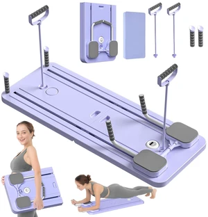 Pilates Board - Pilates Reformer Set, Multi-Purpose Foldable Pilates Reformer Board for Home, 5 in 1 Pilates Sliding Board Pilates Board - Pilates Reformer Set, Multi-Purpose Foldable Pilates Reformer Board for Home, 5 in 1 Pilates Sliding Board