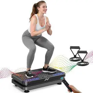 Vibration Plate Fitness Platform Exercise Machine Vibrating Shaking Full Body Shaker Workout Vibrate Stand Shake Board Sport Gym for Weight Loss Fat Burner for Women Men
