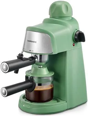 Espresso Machine, 3.5Bar Espresso and Cappuccino Machine with Fast Heating Function, 1-4 Cups Coffee Maker with Milk Frothing Function and Steam Wand (Green)