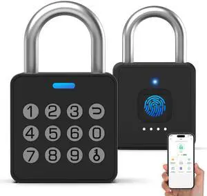 Fingerprint Locker Lock with Code, Combination Padlock Smart Fingerprint Biometric Keyless Combo Lock Waterproof for Outdoor Fence Gate Shed Gym School Locker Storage Fingerprint Locker Lock with Code, Combination Padlock Smart Fingerprint Biometric Keyless Combo Lock Waterproof for Outdoor Fence Gate Shed Gym School Locker Storage