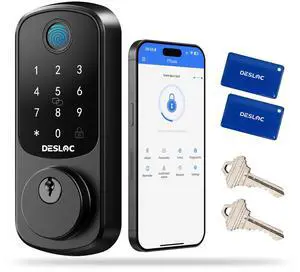 Smart Door Lock B200, Smart Deadbolt Lock, Keyless Entry Door Lock, Fingerprint Smart Lock, Smart Locks for Front Door, App Control, Touchscreen Keypad Deadbolts,12-Month Battery, BHMA Grade3