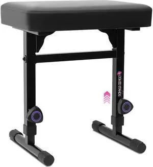 Piano Bench Adjustable Stool  Music Keyboard Bench Seat for Piano Keyboard Stand with Black Padded Cushion for Musicians Piano Stool Chair (PU Leather)