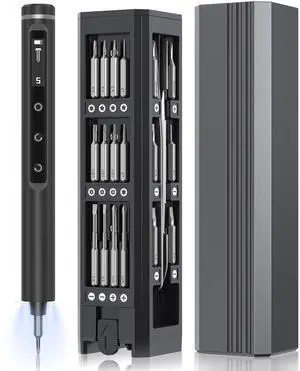 3.7V Mini Electric Screwdriver,50 in 1 Precision Screwdriver Set,Small Repair Tool Kit with 5 Torque,500mAh Battery,OLED Display,4 LED Lights for Electronics Computer,Phone,Camer,Eyeglass,Watch