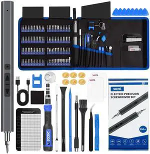 150 in 1 Electric Screwdriver Set Precision Screwdriver Set with 120 Magnetic Bits, Rechargeable 2 Gears Torque Power Screwdriver Kit for Electronics, Computer, Laptops, Phone, PC, Game Console