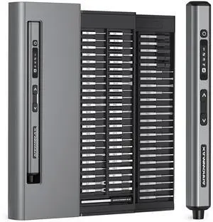 AM  Mini Electric Screwdriver, Precision Screwdriver Set, 70 Magnetic Bits, Magnetic Storage, 5/32Hex, Repair Tool Kit for Electronics Phone Camera Laptop Watch (Grey)