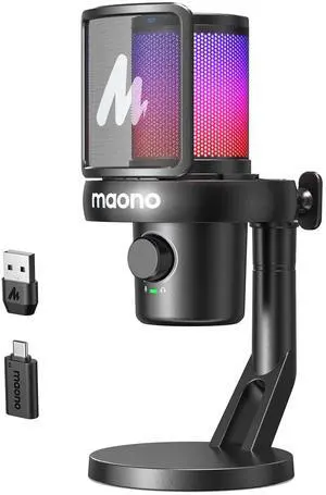 Wireless Microphone for PC,Gaming Streaming Condenser Mic with Software AI Voice Change,3-Level Noise Cancellation,Custom EQ,Gain Control USB Mic for Podcast Recording (DM40-Black) Wireless Microphone for PC,Gaming Streaming Condenser Mic with Software AI Voice Change,3-Level Noise Cancellation,Custom EQ,Gain Control USB Mic for Podcast Recording (DM40-Black)