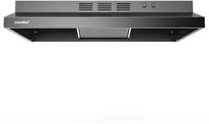 Range Hood 30 Inch Ducted Ductless Vent Hood Durable Stainless Steel Kitchen Hood for Under Cabinet with 2 Reusable Filter, 200 CFM, 2 Speed Exhaust Fan