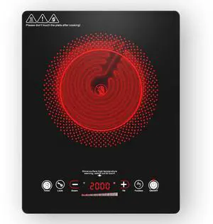 Single Burner Electric Cooktop,110V 1800W Electric Stove Top with LED Touch Control,Single electric burner 9 Power Levels, 4 hTimer, Safety Lock,Overheat protection