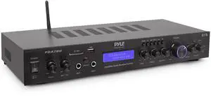 Bluetooth Home Theater Amplifier - 200 Watts into 5 Channels with Subwoofer Out, Wireless Streaming, USB/SD with MP3 player, RCA Input, FM Radio, LCD Display - PDA7BU