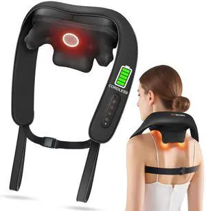 Neck and Shoulder Massager with Heat Cordless Shiatsu Neck Massager for Pain Relief Deep Tissue - Adjustable Speed & Modes Kneading Massage for Back - for Men Women Neck and Shoulder Massager with Heat Cordless Shiatsu Neck Massager for Pain Relief Deep Tissue - Adjustable Speed & Modes Kneading Massage for Back - for Men Women