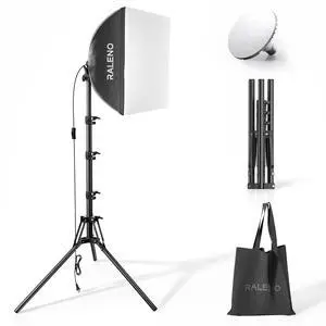 Softbox Photography Lighting Kit, 16'' x 16'' Softbox Lighting for TikTok with LED Bulb (50W | 5500K | 97 CRI | TLCI97), Continuous Light for Video Recording & Photography Shooting