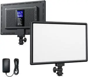 19.5W LED Video Soft Light Panel, 650Lux/m Camera Panel Light Built-in 8000mAh Battery, CRI>95 3200-5600K Photography Studio Lights for TikTok YouTube Video Recording Photography Streaming