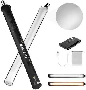 Basic 21W Handheld LED Fill Light 35.5"/90cm, Bi Color Portable Inflatable TPU Video Lighting, 2700-6500K 1300Lux 12 Effects CRI95 2500mAh Battery, for Studio Photography Video Recording, GC21B