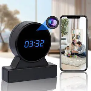 Full HD 1080P Nanny Cam Clock - Compact WiFi Surveillance Camera for Indoor Use - Discreet Design with Night Vision for Home Security Full HD 1080P Nanny Cam Clock - Compact WiFi Surveillance Camera for Indoor Use - Discreet Design with Night Vision for Home Security