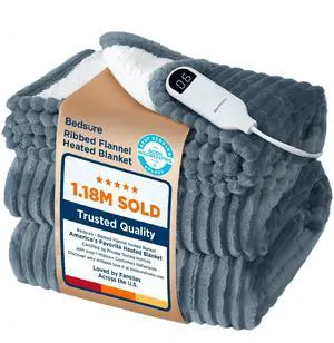 GentleSoft Electric Blanket Full Size - Soft Ribbed Flannel Heated Blanket with 6 Heat Levels, Heating with 10 Time Settings, 8 hrs Timer Auto Shut Off, Gifts for Grandma (72x84 inches, Grey) GentleSoft Electric Blanket Full Size - Soft Ribbed Flannel Heated Blanket with 6 Heat Levels, Heating with 10 Time Settings, 8 hrs Timer Auto Shut Off, Gifts for Grandma (72x84 inches, Grey)