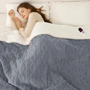 Electric Blanket Full Size 72"X84" Blue - Soft Thick Warm Sherpa Heated Blanket for Winter with 6 Fast Heating Levels & 10hrs LED Timer Auto Off for Women, Overheating Protection for Home Electric Blanket Full Size 72"X84" Blue - Soft Thick Warm Sherpa Heated Blanket for Winter with 6 Fast Heating Levels & 10hrs LED Timer Auto Off for Women, Overheating Protection for Home