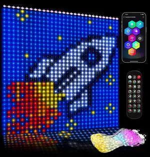High Pixel Smart Curtain Lights - LED Pioneering App Controlled Color Changing American Flag Light Outdoor Indoor for Christmas, Halloween, Shop, Bar, IP65 Waterproof 9.85x9.85Ft High Pixel Smart Curtain Lights - LED Pioneering App Controlled Color Changing American Flag Light Outdoor Indoor for Christmas, Halloween, Shop, Bar, IP65 Waterproof 9.85x9.85Ft
