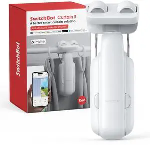 2025 Automatic Curtain Opener 3 Rod-Bluetooth Remote Control, WiFi&Smartphone Control, Upgraded High-Performance, Add Hub to Work with Alexa, Google Home, HomeKit