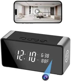 Home Security Camera 4K WiFi Clock Camera - Nanny Cam with Night Vision, Wide-Angle Lens, and Motion Detection Home Security Camera 4K WiFi Clock Camera - Nanny Cam with Night Vision, Wide-Angle Lens, and Motion Detection