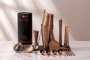 3D Etched 18-Piece Bartender Kit Stainless Steel Boston Cocktail Shaker Set Copper Plated Bartending Tools Suit for Bar Tools Set Mixology Enthusiasts, Professional Bartenders and Home Drink 3D Etched 18-Piece Bartender Kit Stainless Steel Boston Cocktail Shaker Set Copper Plated Bartending Tools Suit for Bar Tools Set Mixology Enthusiasts, Professional Bartenders and Home Drink