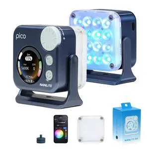 Pico Portable LED Fill Light Full Color RGB, Snap-On Attachment for Phone/Camera Photography, Live Streaming, Video Content Creation (Midnight Blue) Pico Portable LED Fill Light Full Color RGB, Snap-On Attachment for Phone/Camera Photography, Live Streaming, Video Content Creation (Midnight Blue)