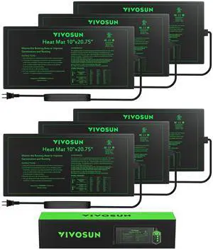 6-Pack 10" x 20.75" Durable Waterproof Seedling Heat Mat, UL & MET-Certified Warm Hydroponic Heating Pad for Germination, Indoor Gardening, Greenhouse 6-Pack 10" x 20.75" Durable Waterproof Seedling Heat Mat, UL & MET-Certified Warm Hydroponic Heating Pad for Germination, Indoor Gardening, Greenhouse