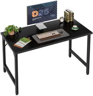 40 inch Computer Desk, Small Home Office Desk Study Writing Kid Table, Simple PC Gaming Desk, Adjustable Feet, Black