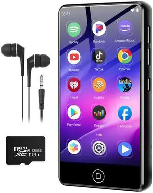 144GB MP3 Player with Bluetooth and WiFi, Android Spotify Music Player for Pandora, Amazon Music, Audible. 4.02" Touchscreen, Speaker, Supports Play Store,Up to 512GBBlack