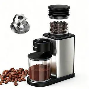 Conical Burr Coffee Grinder: Electric 200W 25-Setting - Adjustable for Espresso French Press Drip with Expandable Bean Hopper Low Noise Compact Design