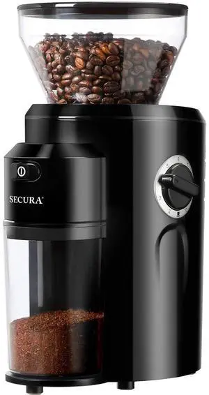 Conical Burr Coffee Grinder, Electric Coffee Grinder with 18 Grind Settings, Adjustable Burr Mill Coffee Bean Grinder for 2-10 Cups