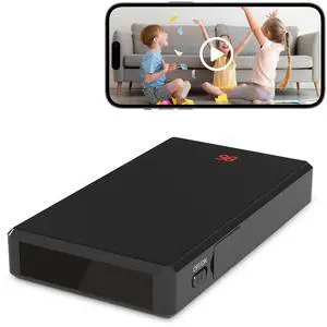 Hidden Camera Portable Charger  1080P Full HD Spy Camera with WiFi & Night Vision, Wireless Mini Nanny Cam for Home Security, Indoor/Outdoor Covert Surveillance