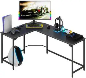 Modern L Shaped Gaming Desk 66'' Corner Computer Desk for Home Office Gaming Table Study Writing Workstation for Small Space, Easy to Assemble
