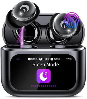 Sleep Earbuds, Bluetooth 5.4 in Ear Smart Touch Screen Earbuds, 48H Mini Sleep Headphones Small Design for Side Sleepers, Crystal-Clear Calls Ear Buds, 5 EQ Modes, IPX7 Waterproof Earphones Black