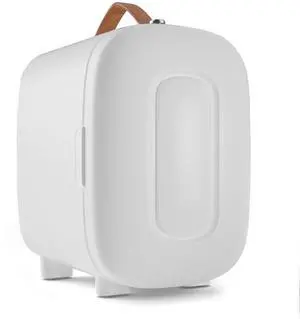 Mini Fridge for Bedroom, 4 Liter/6 Cans Skincare Small Refrigerator, AC/DC Portable Mini Cooler & Warmer, Small Fridge for Camping, Dorm, Office, Car (White)