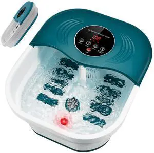 Collapsible Foot Spa Bath Massager with Heat, Bubbles, Vibration, 8 Removeable Roller (not Motorized), Pedicure Foot Spa with 95-118 Temperature Control for Relaxing Feet at Home Collapsible Foot Spa Bath Massager with Heat, Bubbles, Vibration, 8 Removeable Roller (not Motorized), Pedicure Foot Spa with 95-118 Temperature Control for Relaxing Feet at Home