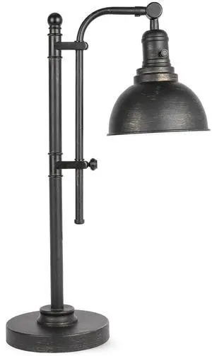 Rustic Desk Lamp Black Adjustable, Industrial Style Metal Task Lamp (25"-29"), Vintage Work Lamp, Farmhouse Reading Lamp in Aged Bronze Finish, ETL Certificate